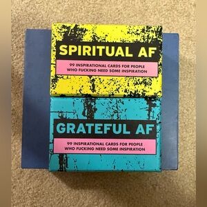Knock Knock Spiritual and Grateful AF Card Sets - Yellow and Blue